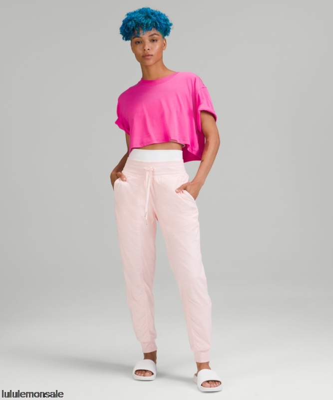 Lululemon Damen DELULU255 | Tanzstudio Gefütterter Halbhoher Jogger Erdbeermilchshake